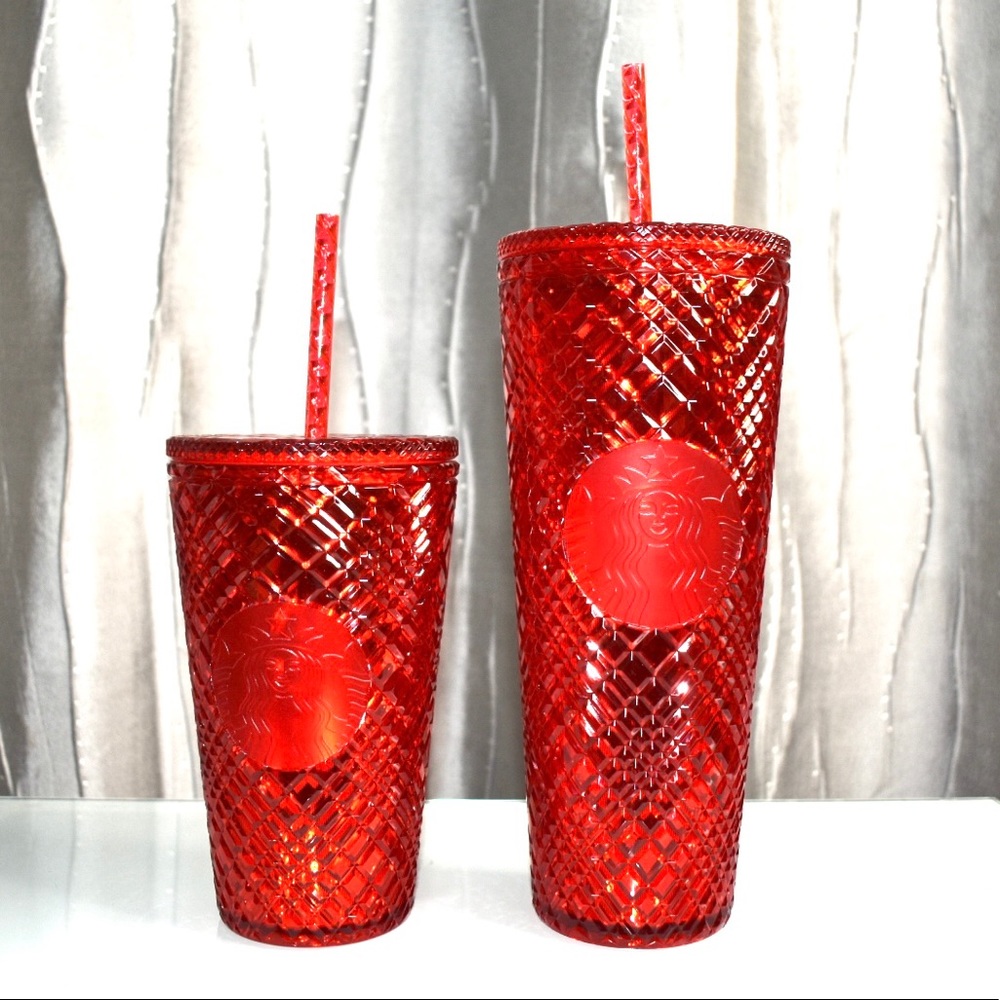 Starbucks 2021 Holiday Jeweled (2) Tumbers: RED